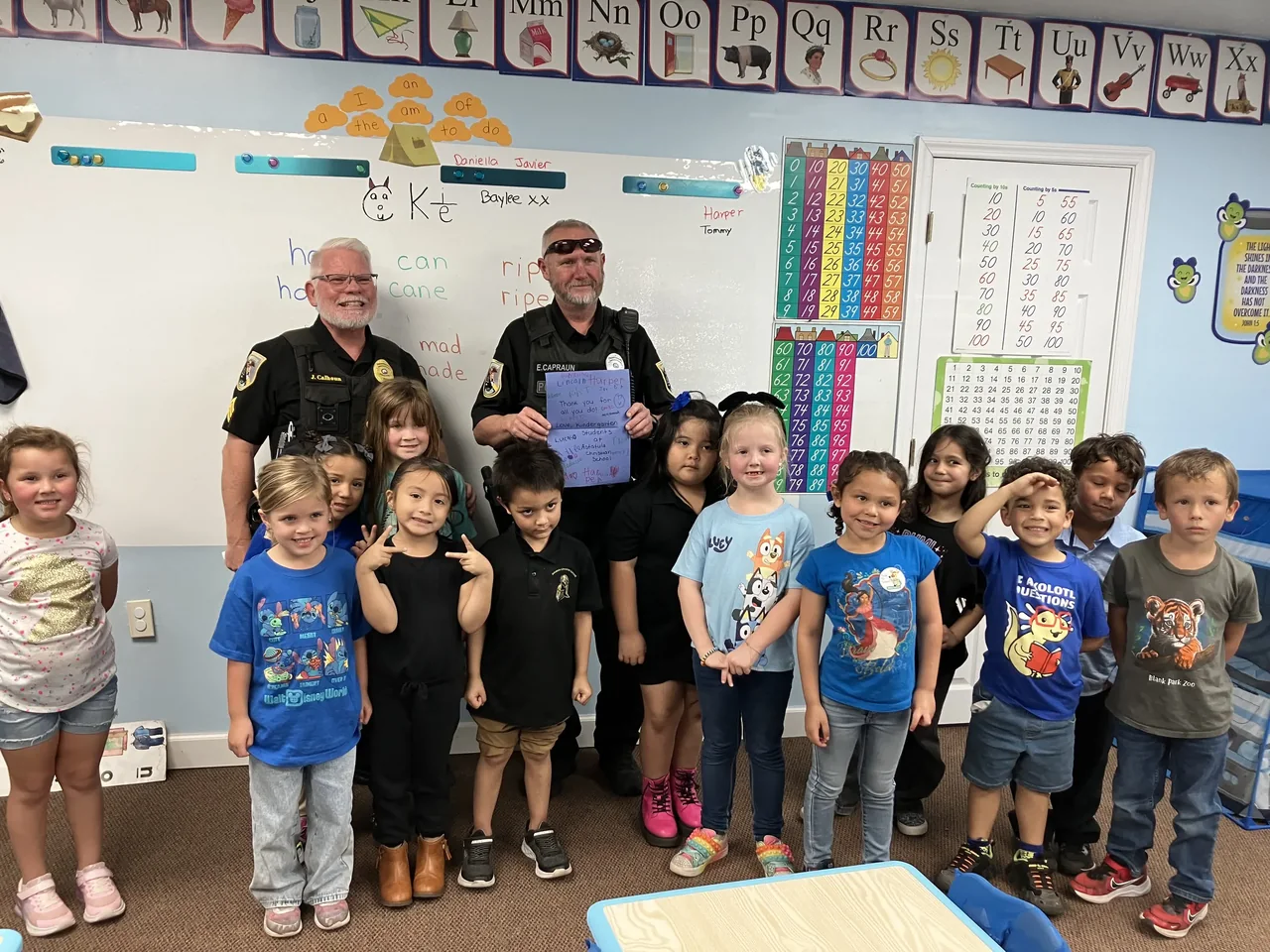 Elementary students with teachers in class