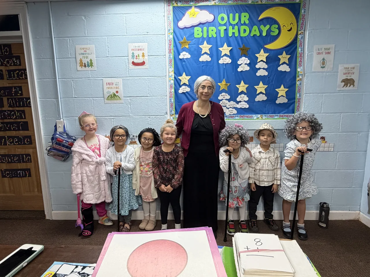 Students in a classroom celebration