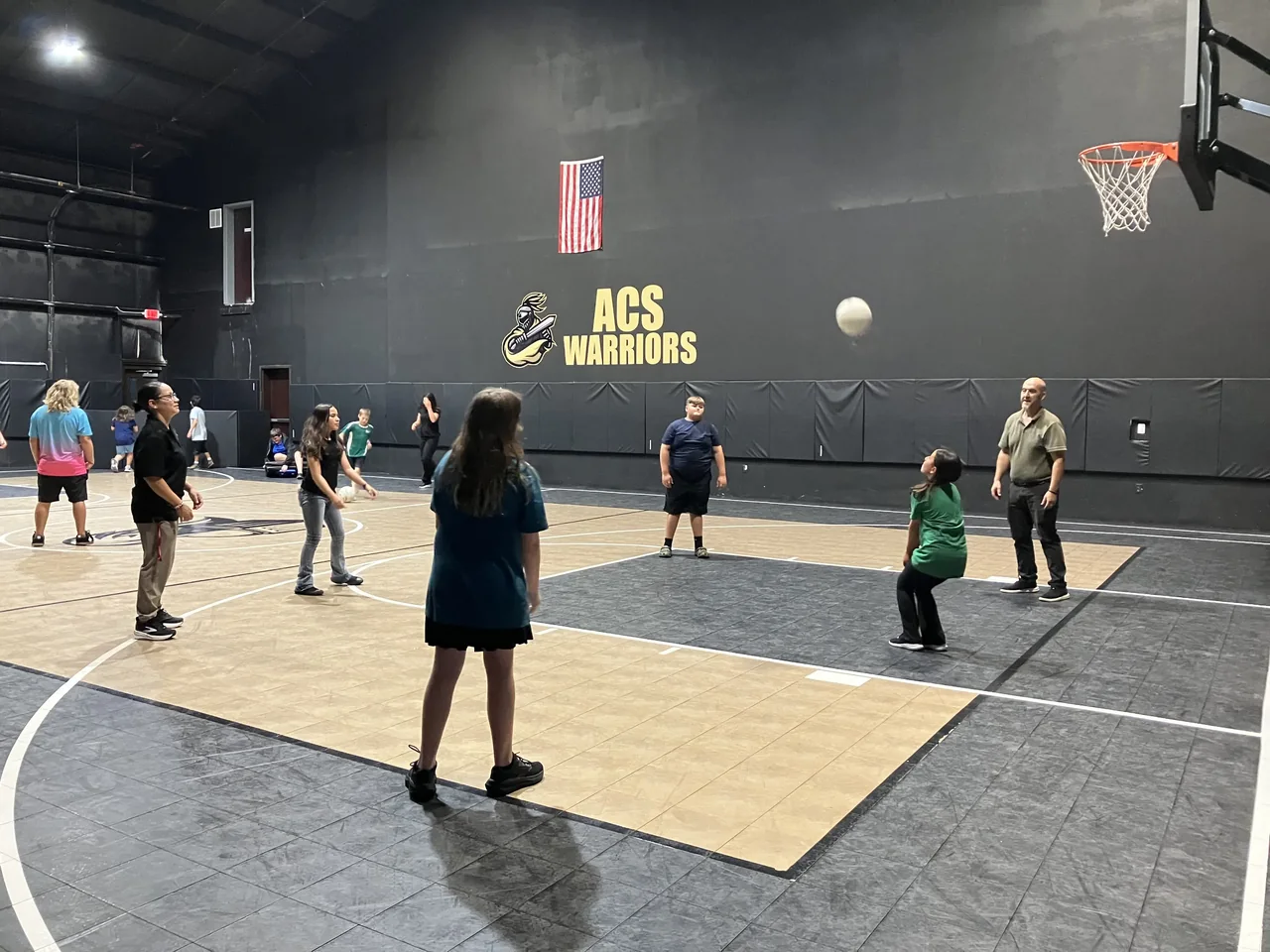 Students active in the ACS gymnasium