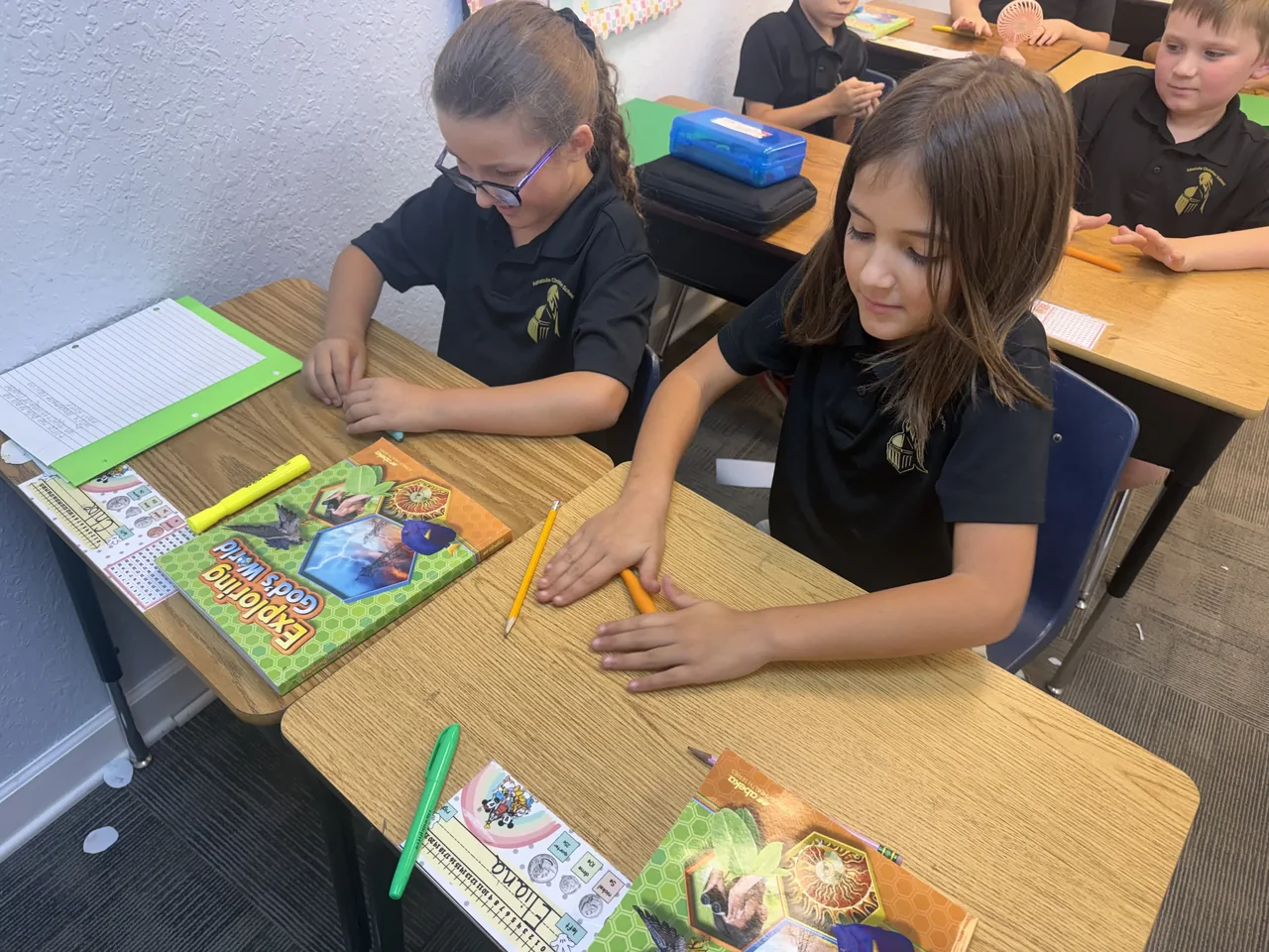 Students working together in class
