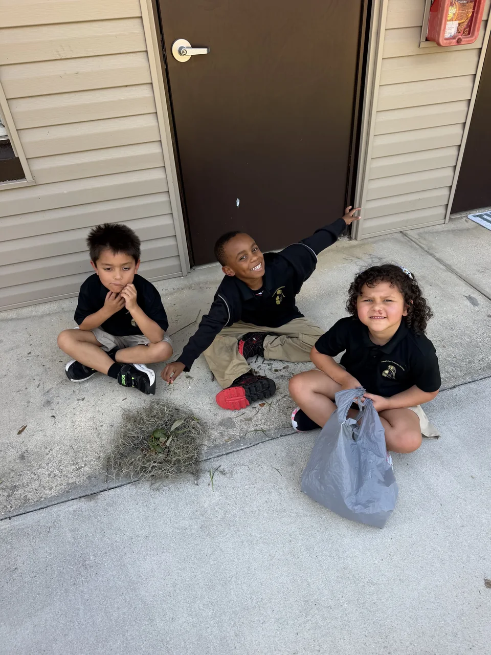 Students working together outside