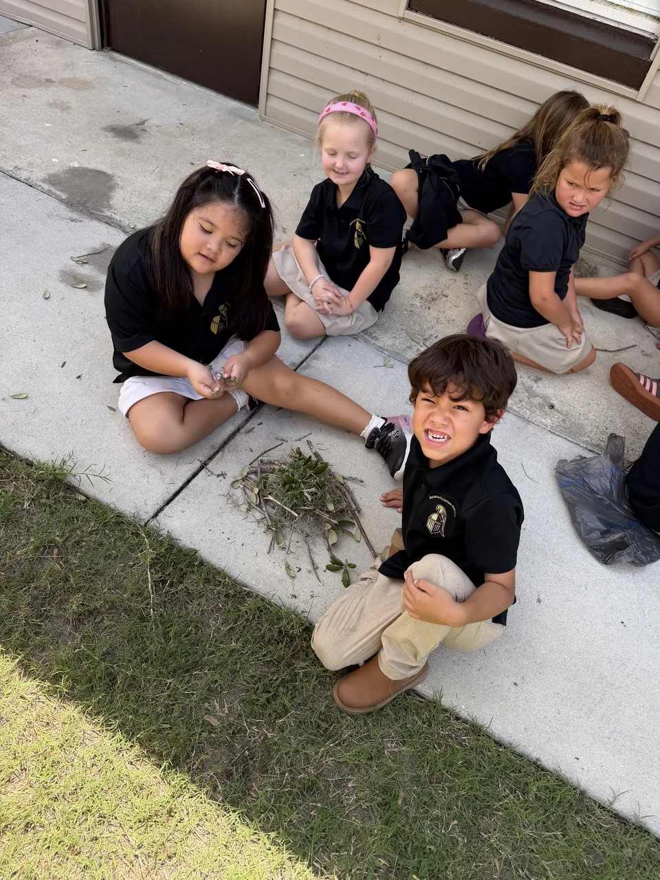 Students gathered outside