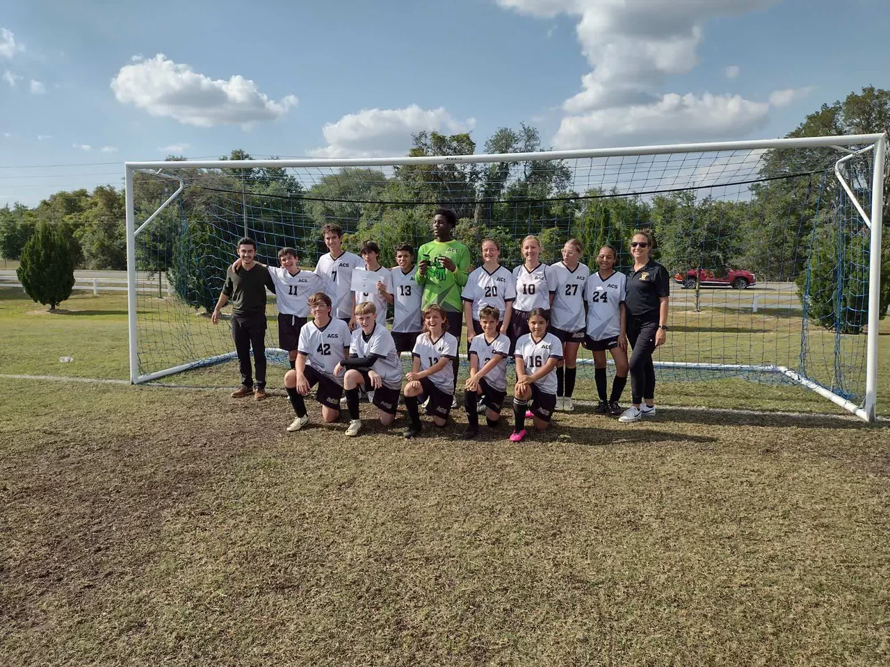 Student team on an athletic field