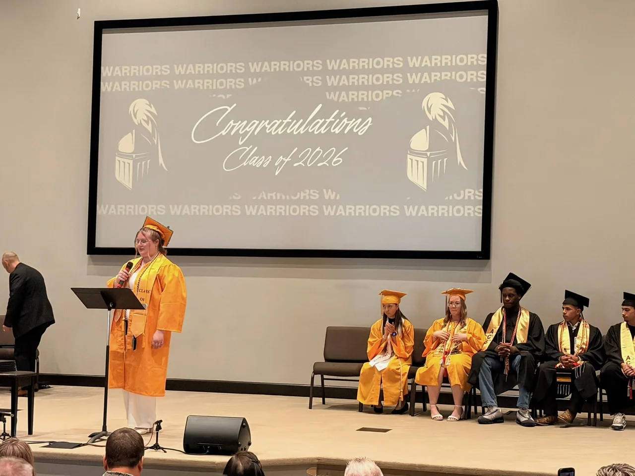 Graduation ceremony on stage