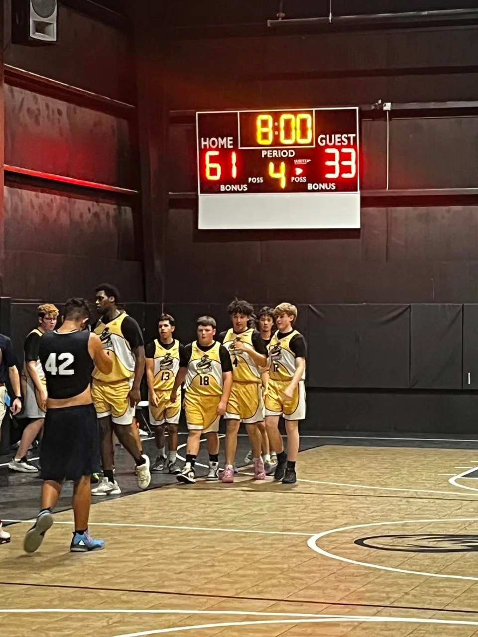 Warriors basketball team in the gym