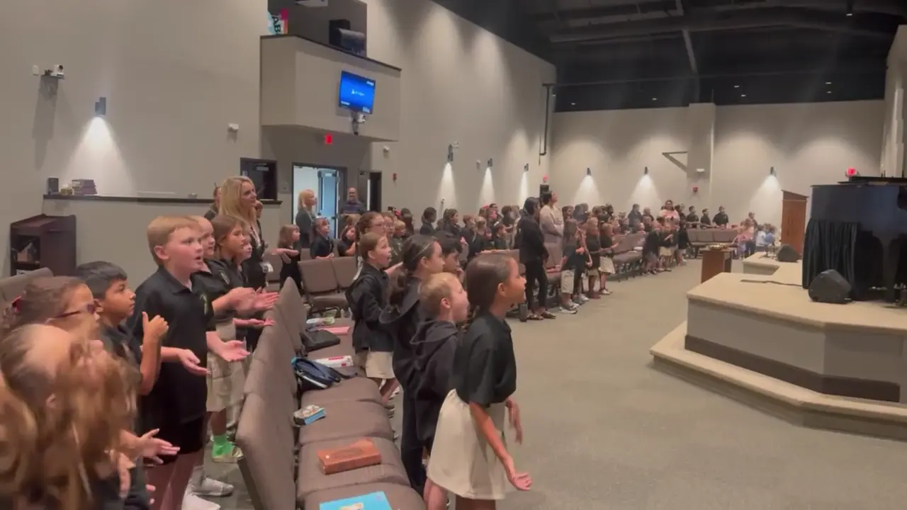Students gathered in the auditorium